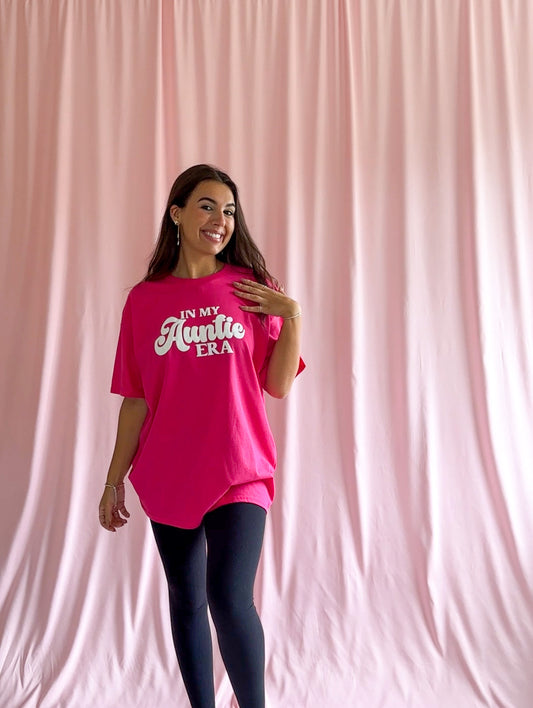 In My Auntie Era Pink Puff Tshirt