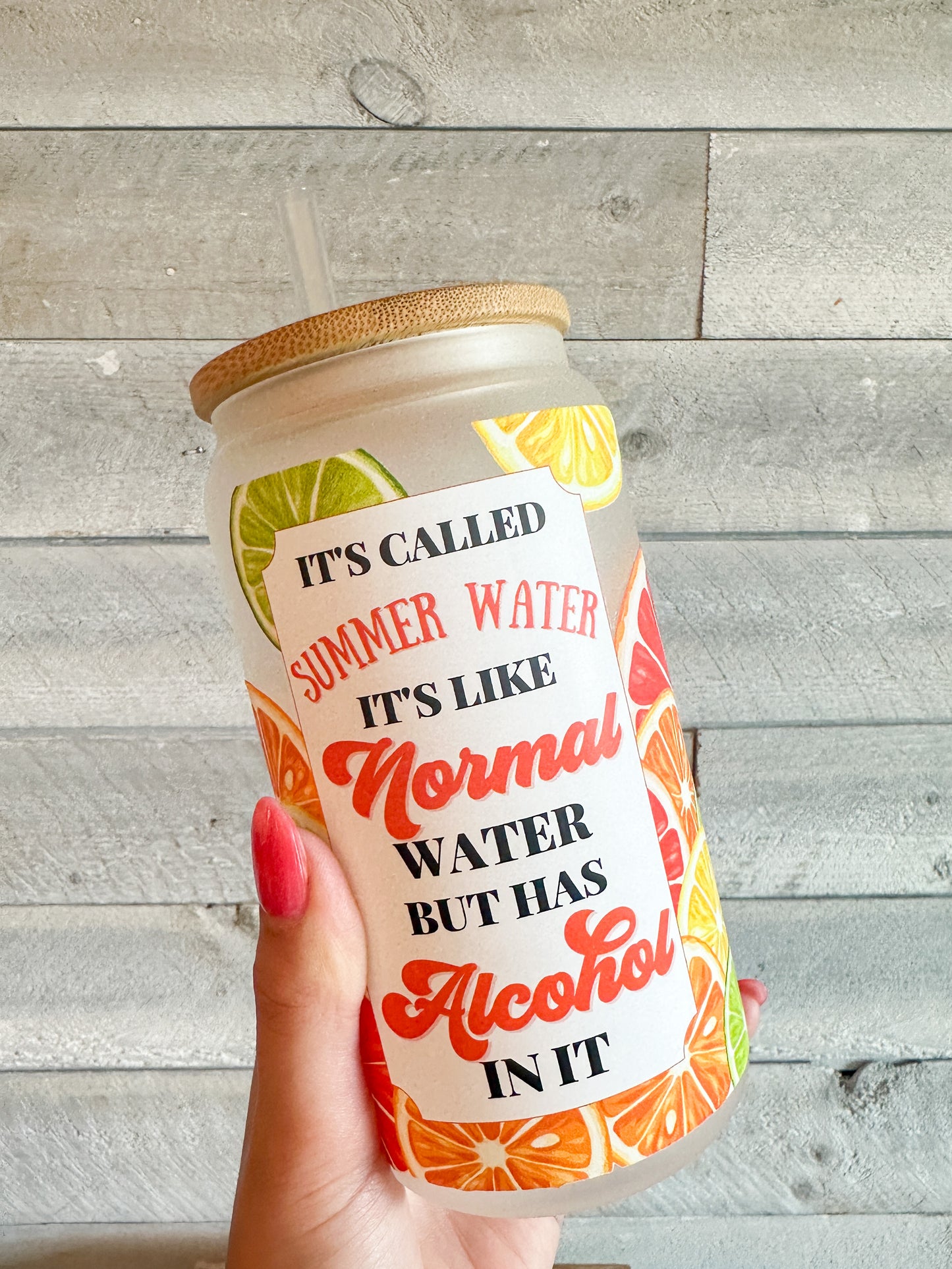 Summer Alcohol Frosted Tumbler 16 Oz