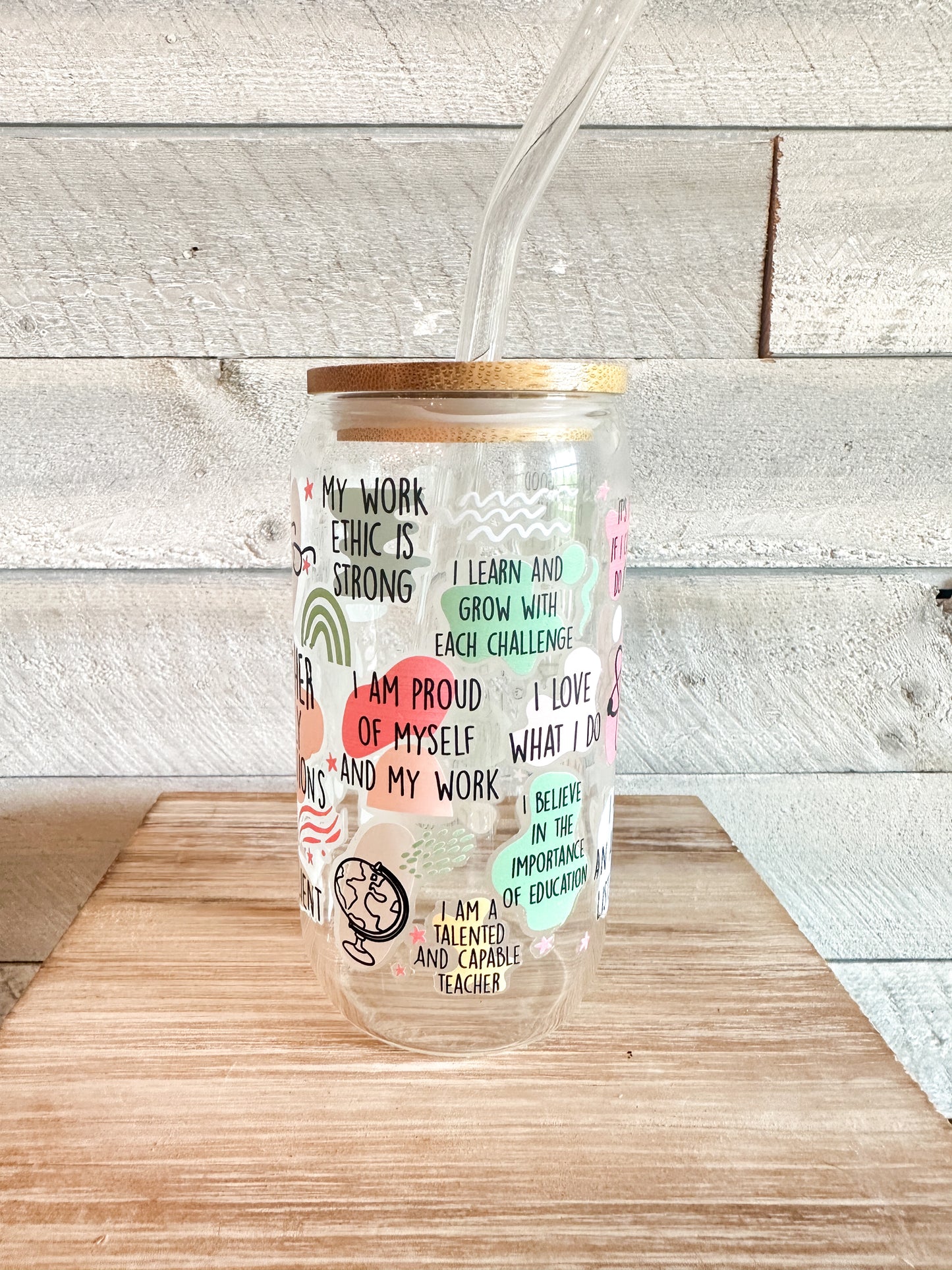 Teacher Daily Affirmations Frosted Tumbler 16 Oz