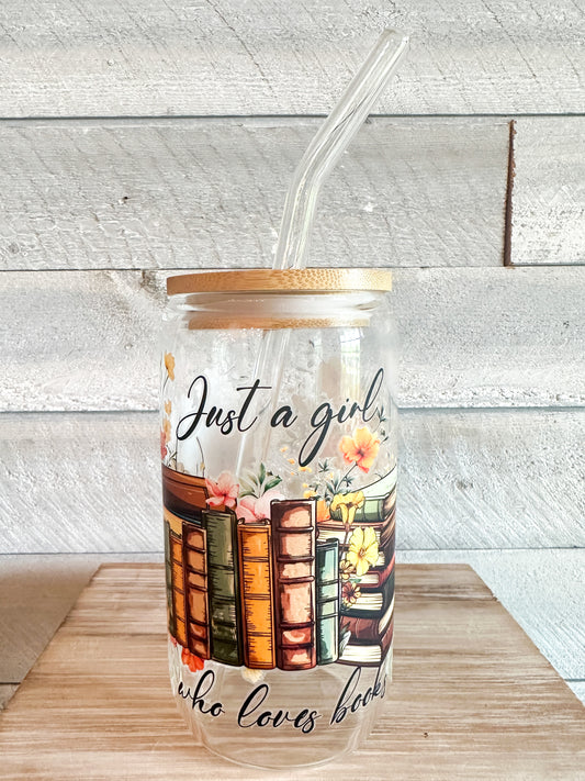 Just a Girl Who Loves Books Frosted Tumbler 16 Oz