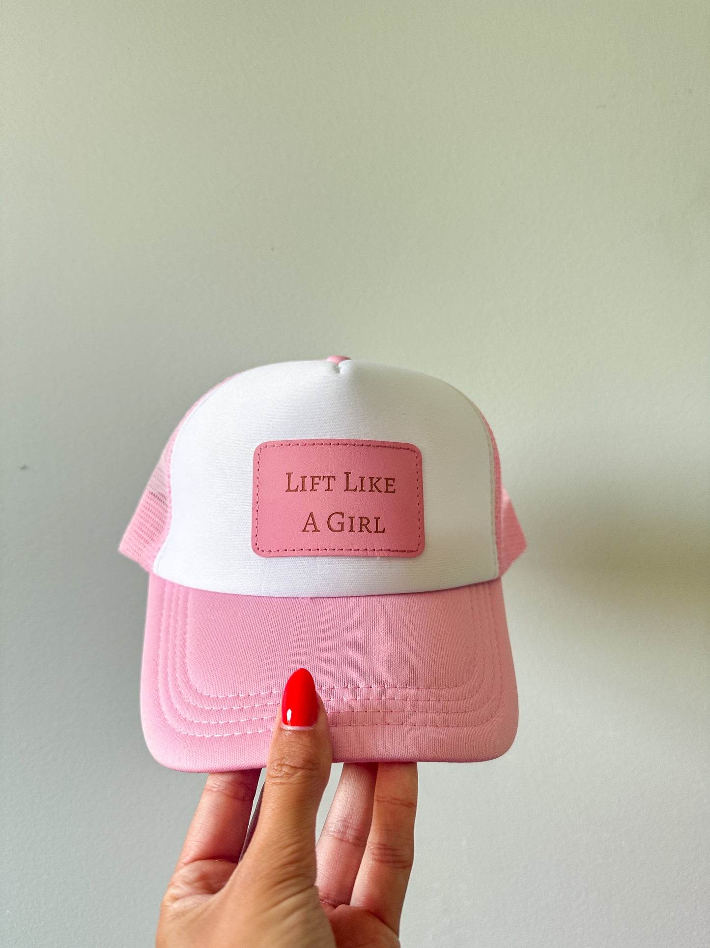 Lift Like a Girl Trucker Hat Pink Hat Gym Apparel Women