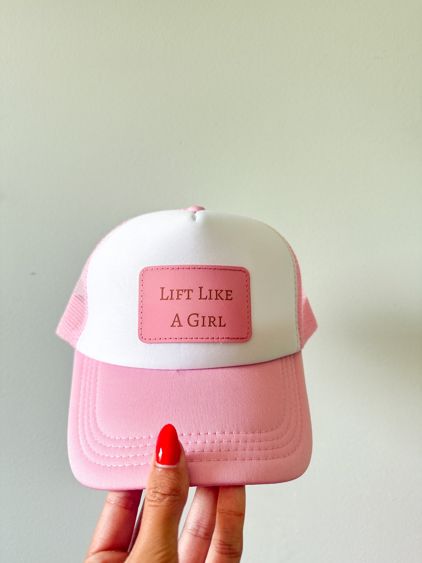 Lift Like a Girl Trucker Hat Pink Hat Gym Apparel Women