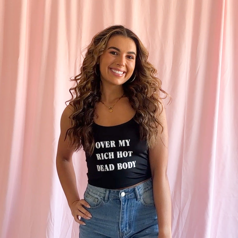 Over My Rich Hot Dead Body Summer Black Tank Top Women