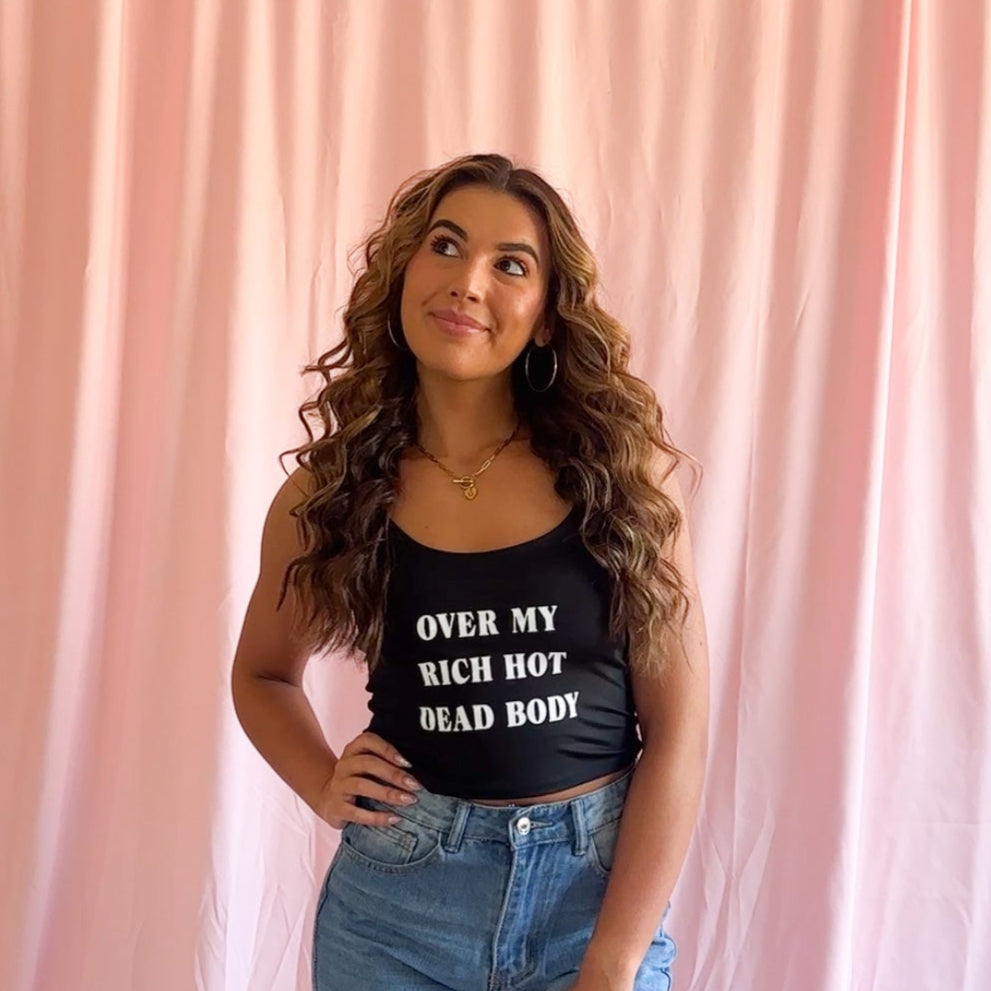 Over My Rich Hot Dead Body Summer Black Tank Top Women