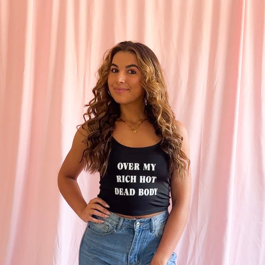 Over My Rich Hot Dead Body Summer Black Tank Top Women