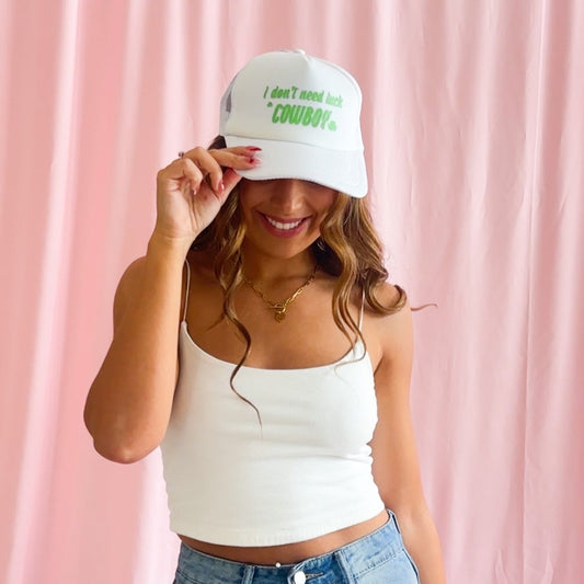 I Don't Need Luck Cowboy Trucker Hat St.Patrick's Day