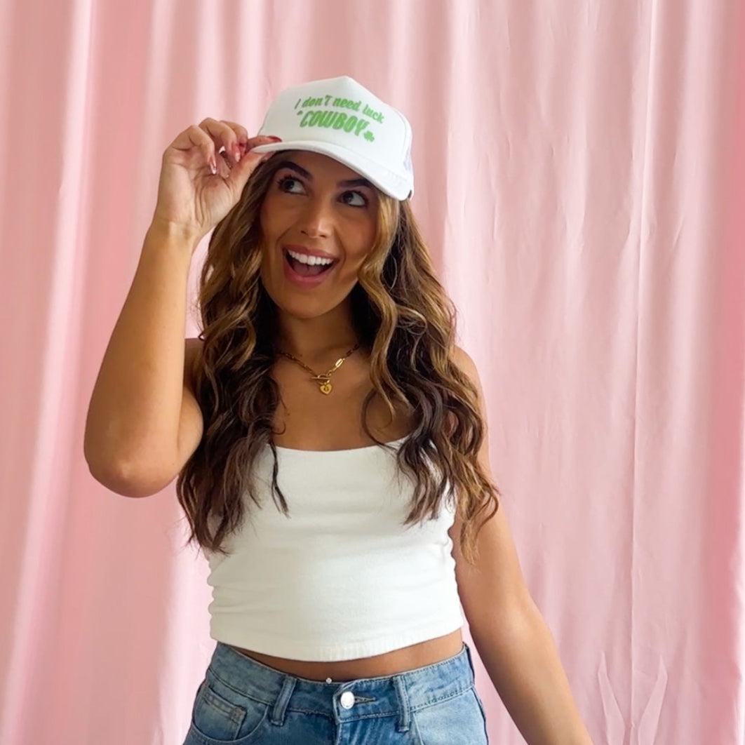 I Don't Need Luck Cowboy Trucker Hat St.Patrick's Day