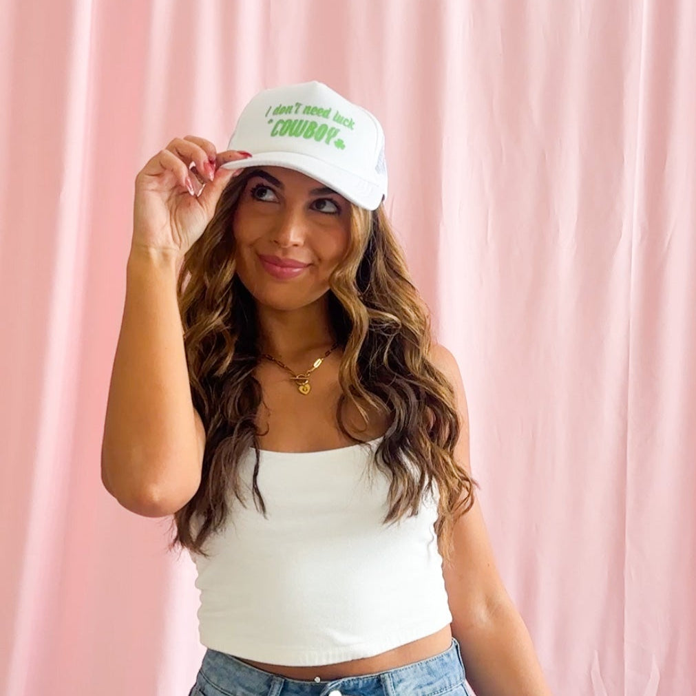 I Don't Need Luck Cowboy Trucker Hat St.Patrick's Day