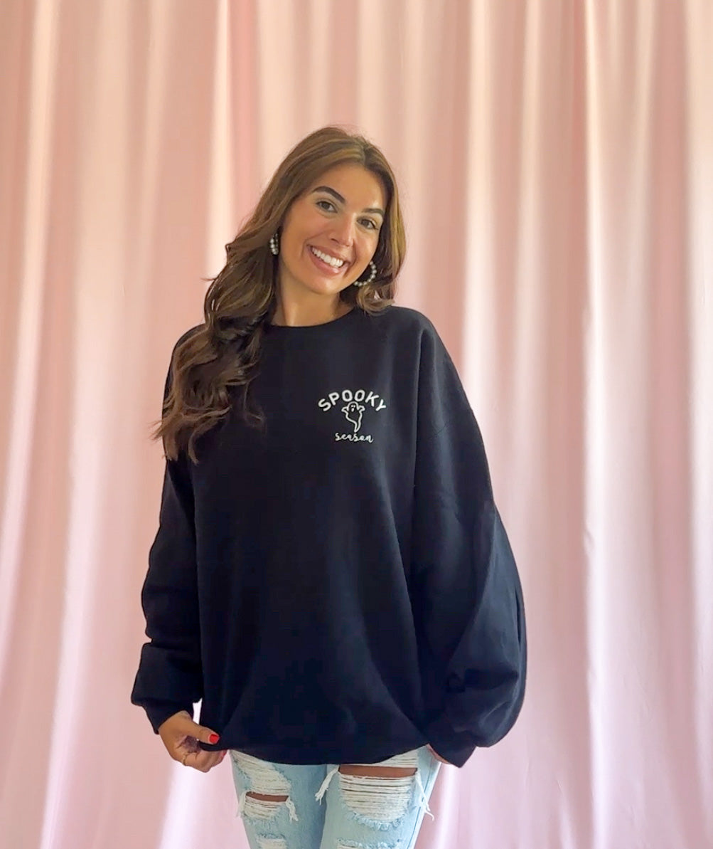 Spooky Season Ghost Sweatshirt Black