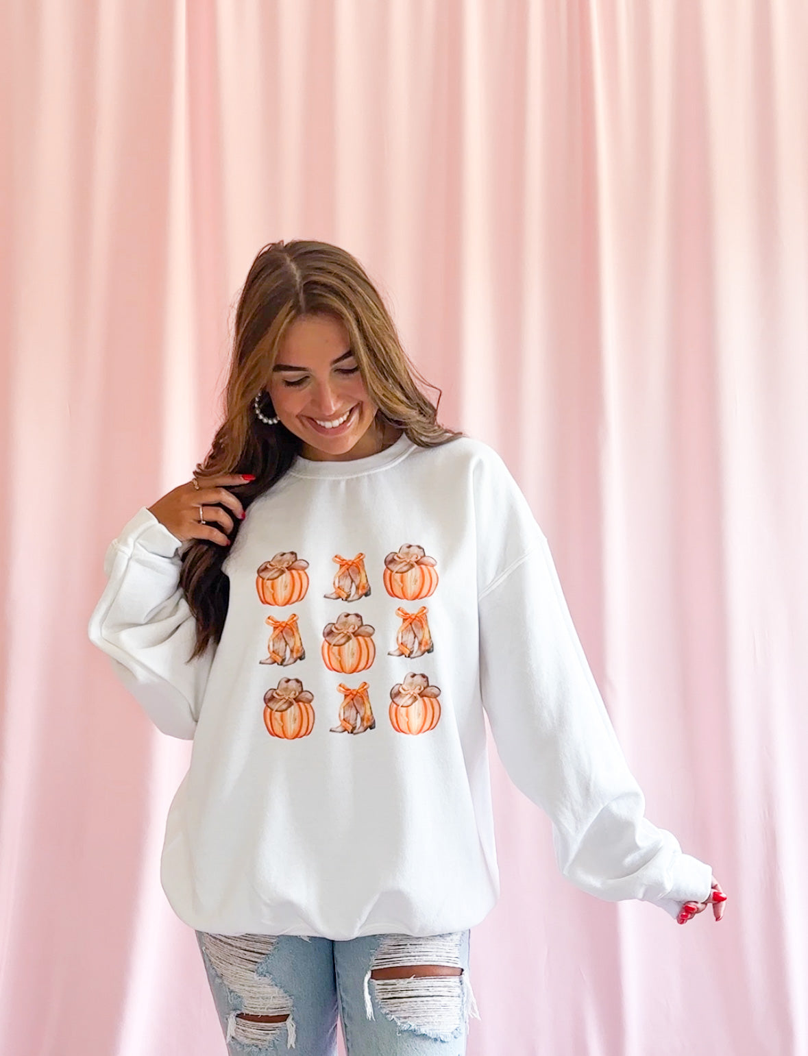 Fall Pumpkin Western Sweatshirt
