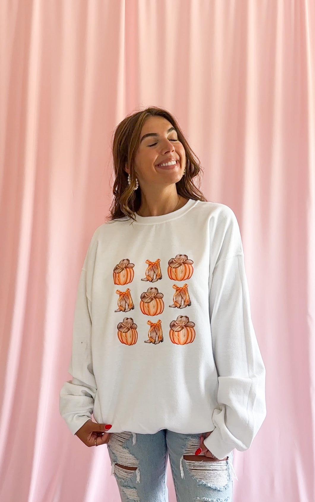 Fall Pumpkin Western Sweatshirt