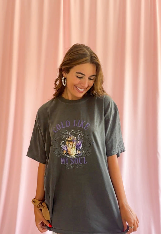 Cold Like My Soul Coffee Club Comfort Colors Shirt Halloween