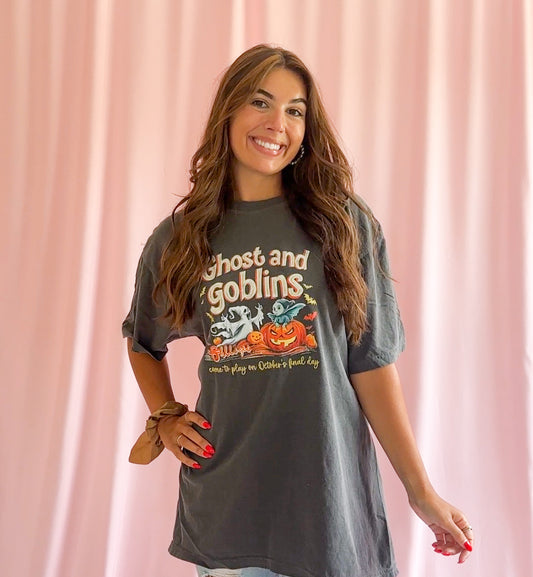 Ghost and Pumpkin Halloween Comfort Colors Tshirt