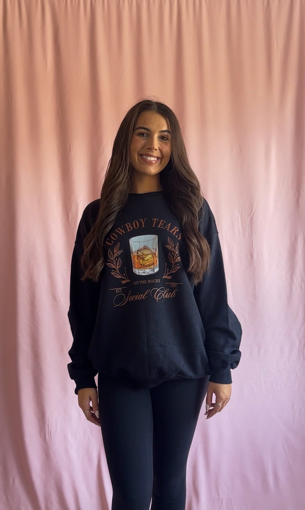 Cowboy Tears Western Black Sweatshirt
