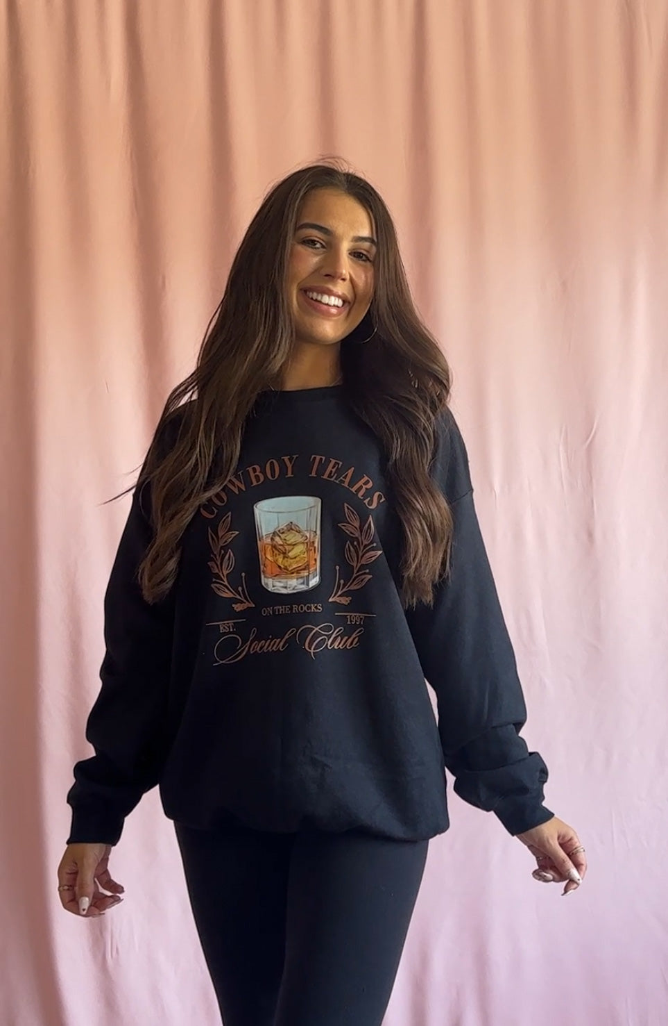 Cowboy Tears Western Black Sweatshirt