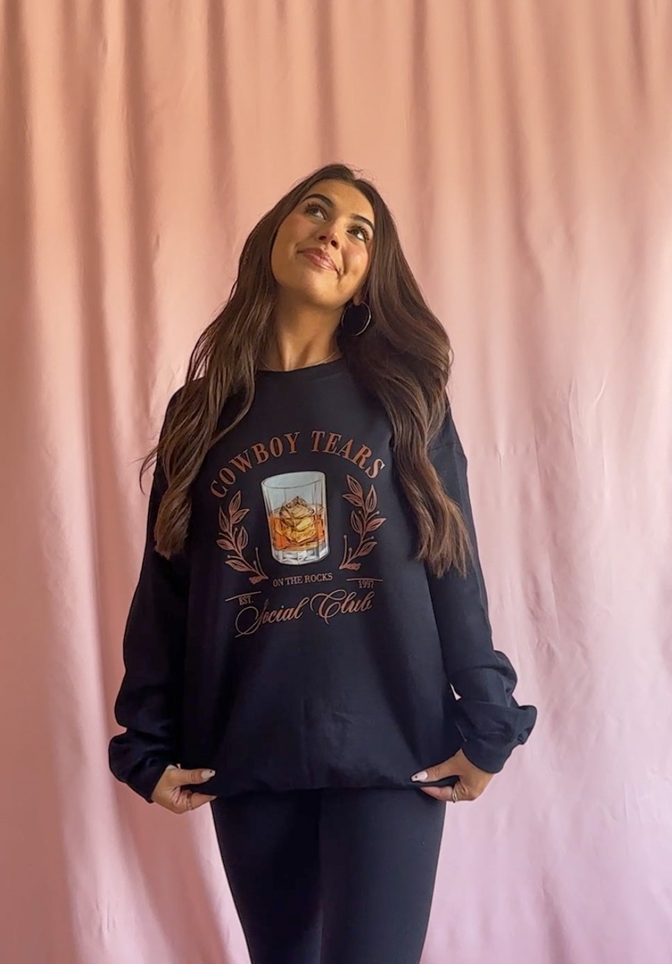 Cowboy Tears Western Black Sweatshirt