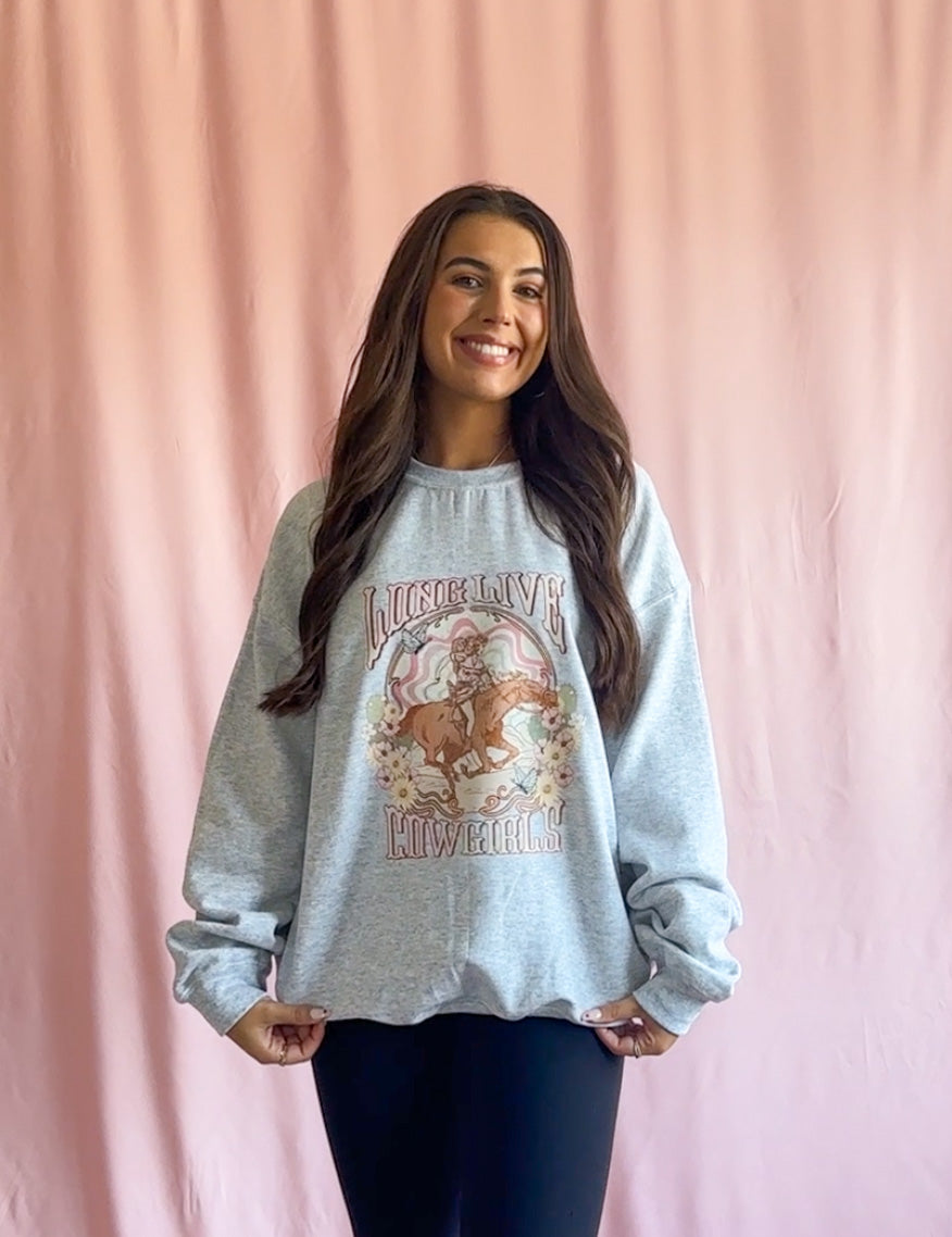 Long Live Cowgirls Western Grey Sweatshirt
