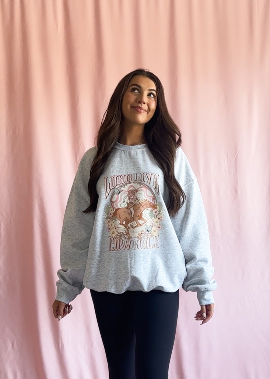Long Live Cowgirls Western Grey Sweatshirt