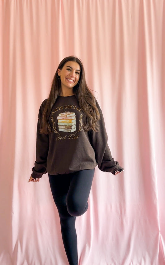Anti Social Book Club Brown Sweatshirt
