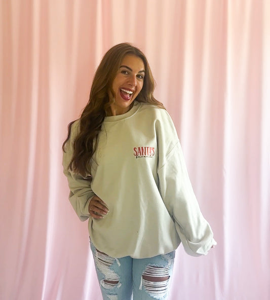 Santa's Favorite Embroidered Christmas Sweatshirt