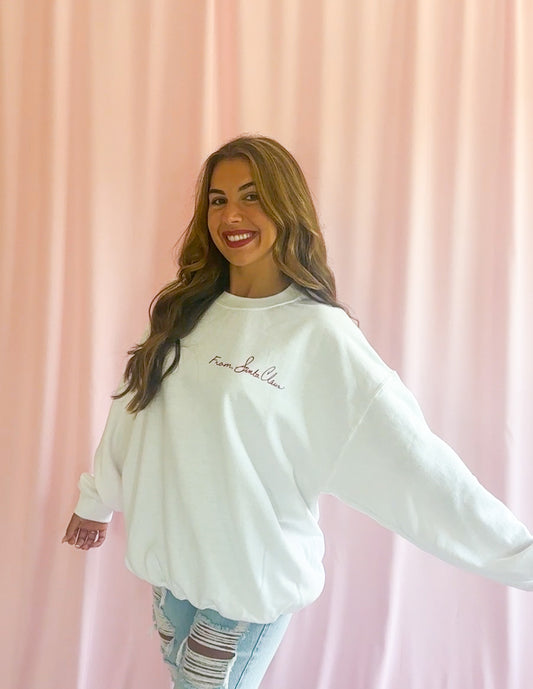 From Santa Claus Christmas Sweatshirt White