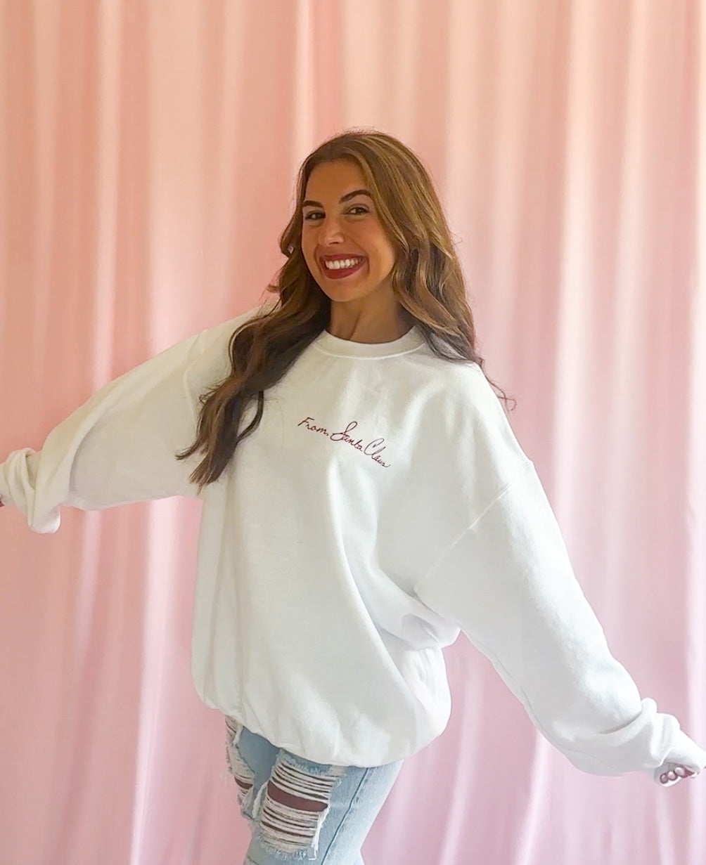 From Santa Claus Christmas Sweatshirt White