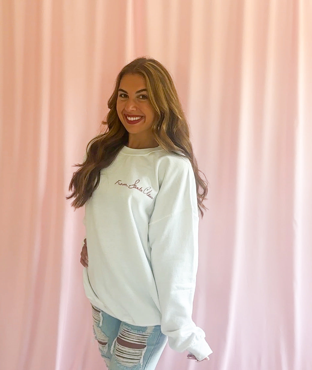 From Santa Claus Christmas Sweatshirt White