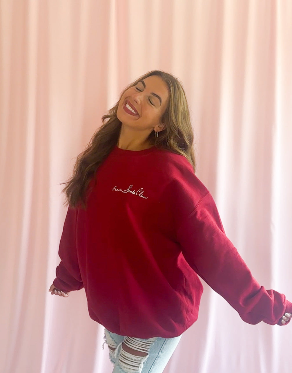 From Santa Claus Christmas Sweatshirt Red