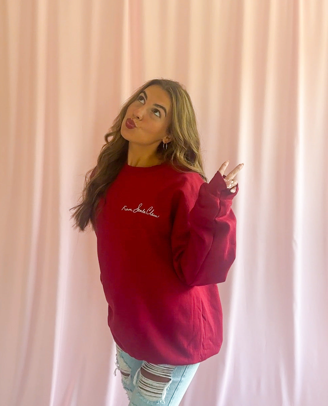 From Santa Claus Christmas Sweatshirt Red