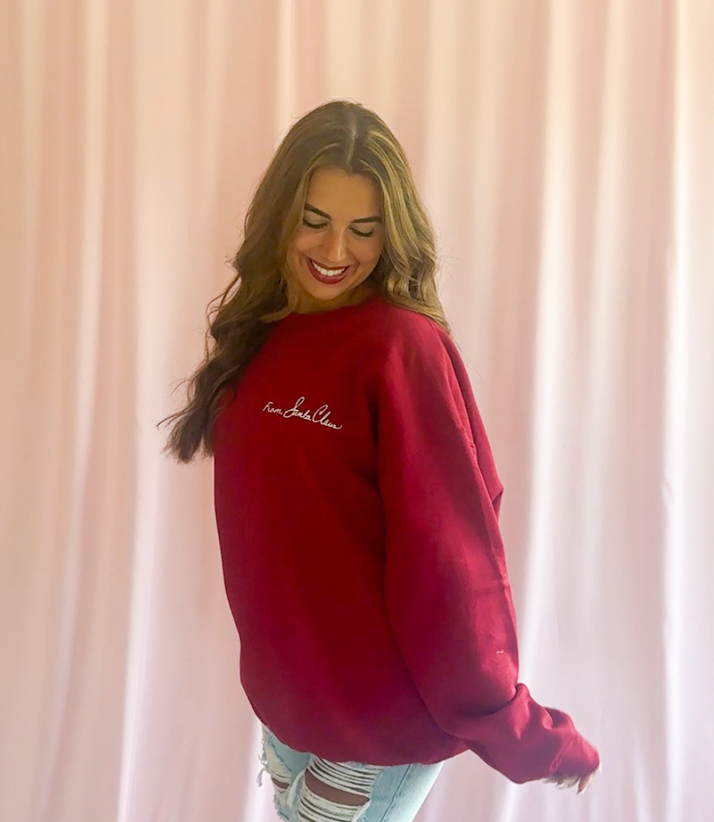 From Santa Claus Christmas Sweatshirt Red