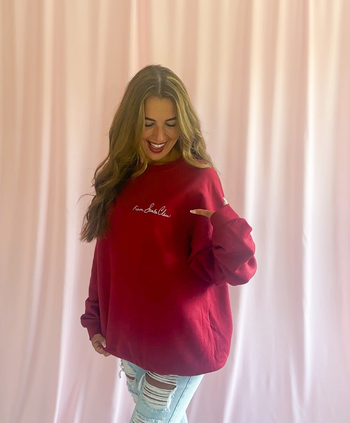 From Santa Claus Christmas Sweatshirt Red