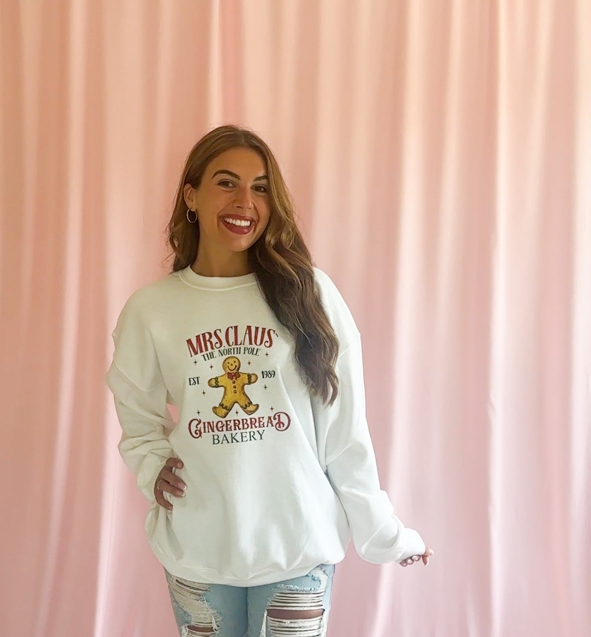 Mrs. Claus Gingerbread Bakery Christmas Sweatshirt