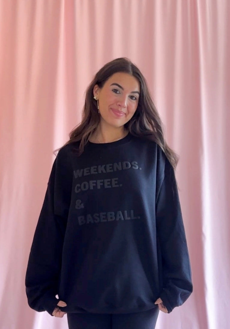women baseball sweatshirt black baseball crewneck weekends coffee baseball sweatshirt baseball mama crewneck baseball mom sweatshirt baseball girlfriend gift
