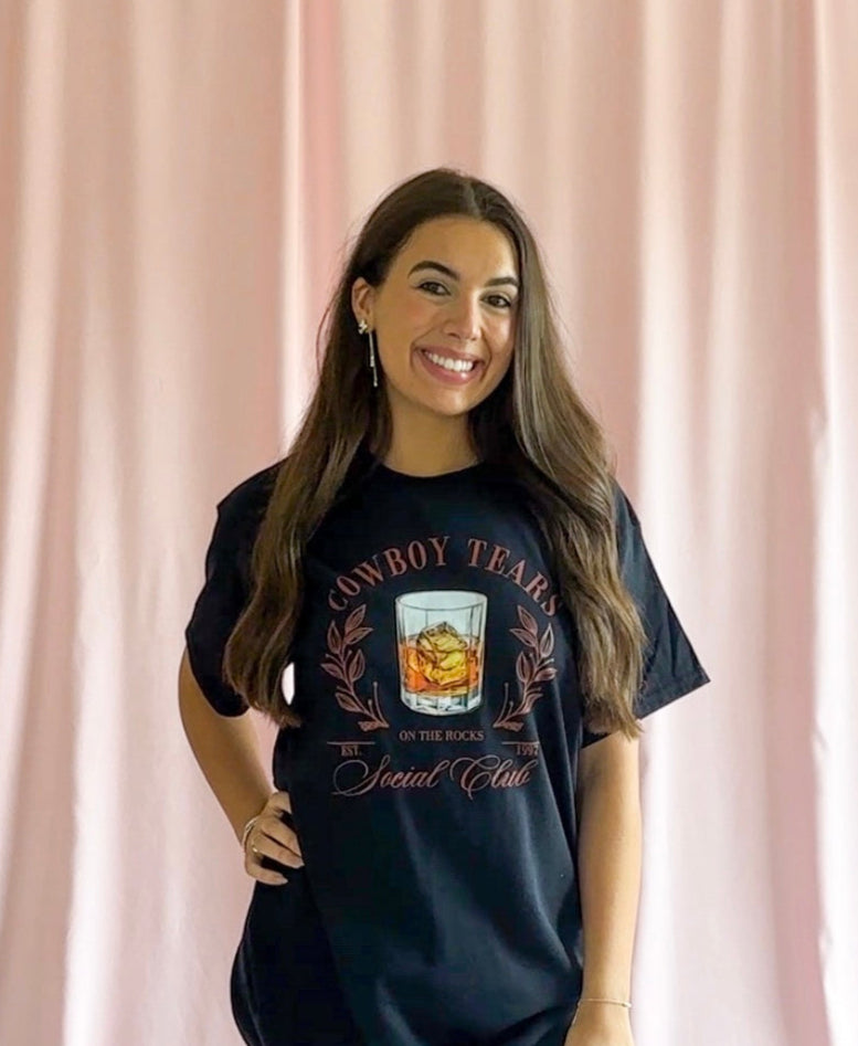 cowboy tears tshirt black cowgirl shirt western tshirt oversize cowgirl shirt trendy women tshirt