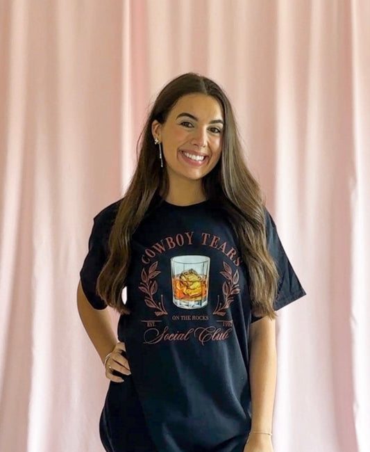 cowboy tears tshirt black cowgirl shirt western tshirt oversize cowgirl shirt trendy women tshirt