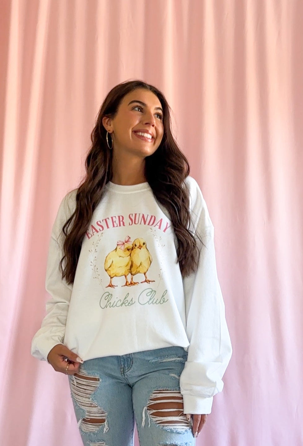 white easter sweater women chic sweatshirt easter sunday chicks club sweatshirt girls easter sweater oversized trendy easter clothing