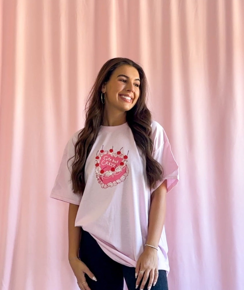 cute but crazy tshirt women pink graphic shirt oversize summer tshirt girls trending clothing funny shirt girlfriend gift