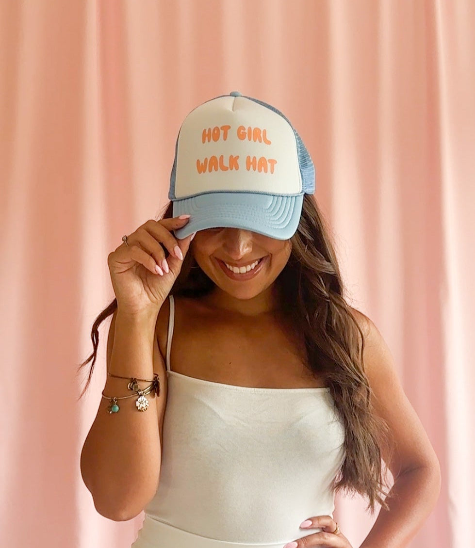hot girl walk hat summer trucker hat women hat gym hat trendy trucker hat walking accessories women gift girlfriend
