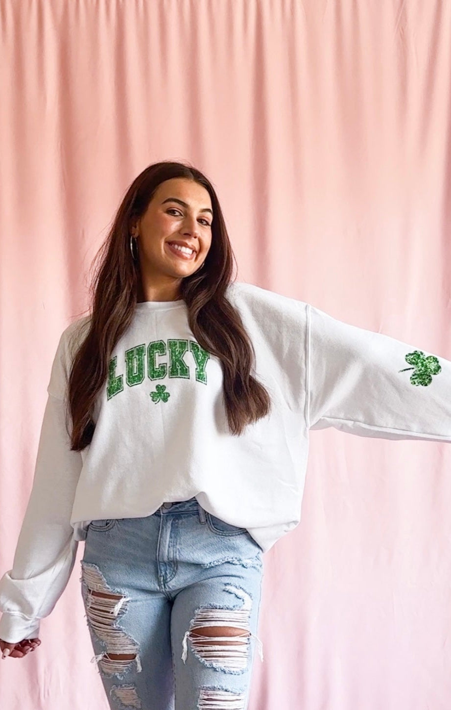 women st patricks day lucky sweatshirt shamrock sparkling sweatshirt oversized st pattys day parade sweatshirt girls cute st pattys day apparel st patricks day sweatshirt white oversized sparkles