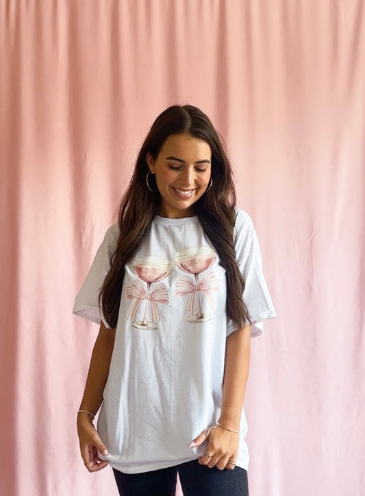 pretty girl cocktail club white shirt pink graphic pink cocktail tshirt trendy summer shirt oversize girl tshirt matching friend shirts bridal shower bridal party shirt