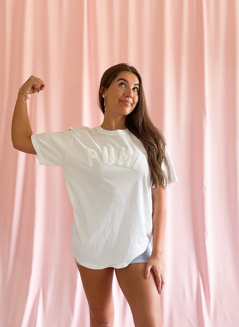 women pump cover white tshirt gym shirt fitness pump shirt oversize gym shirt women puff design gym clothes girls