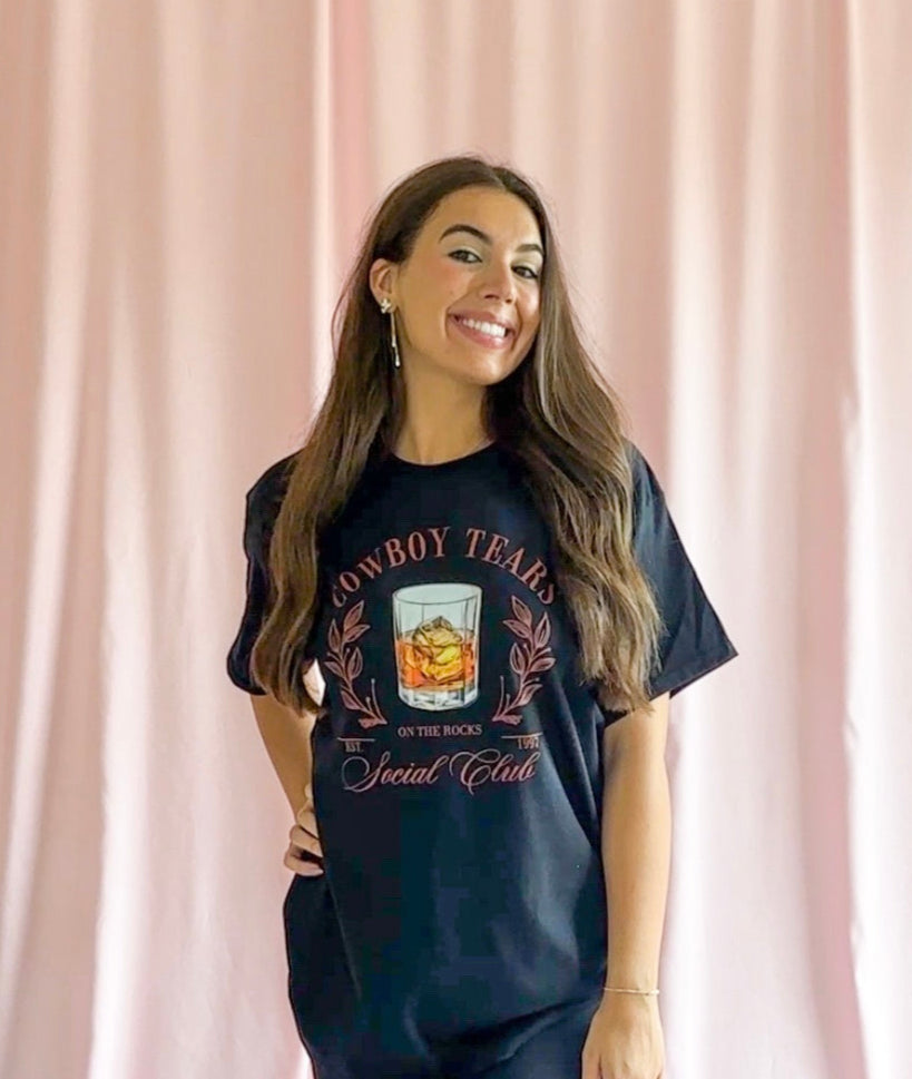 cowboy tears tshirt black cowgirl shirt western tshirt oversize cowgirl shirt trendy women tshirt
