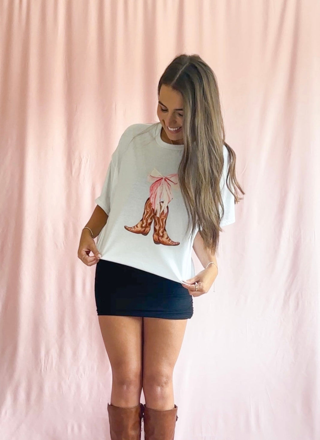 women country shirt country boots tshirt women pink bow shirt coquette cowgirl tshirt oversize shirt women summer top