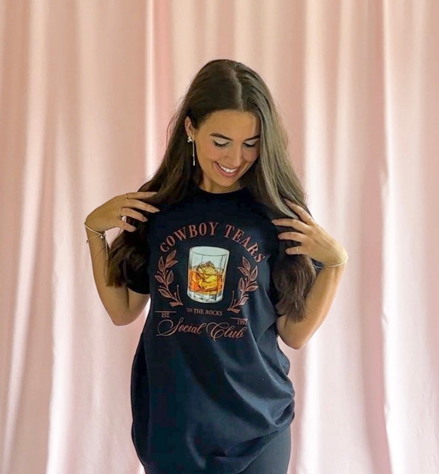 cowboy tears tshirt black cowgirl shirt western tshirt oversize cowgirl shirt trendy women tshirt