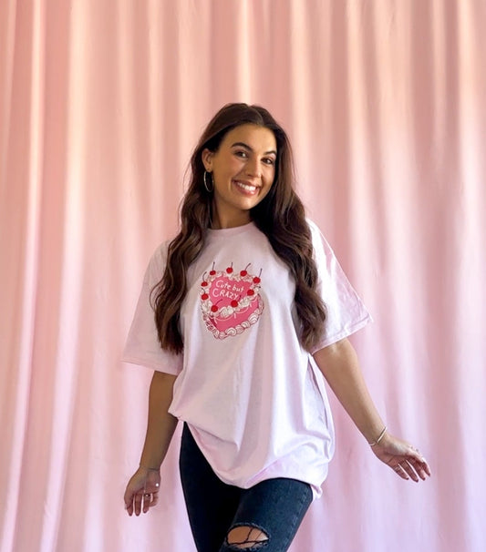 cute but crazy tshirt women pink graphic shirt oversize summer tshirt girls trending clothing funny shirt girlfriend gift