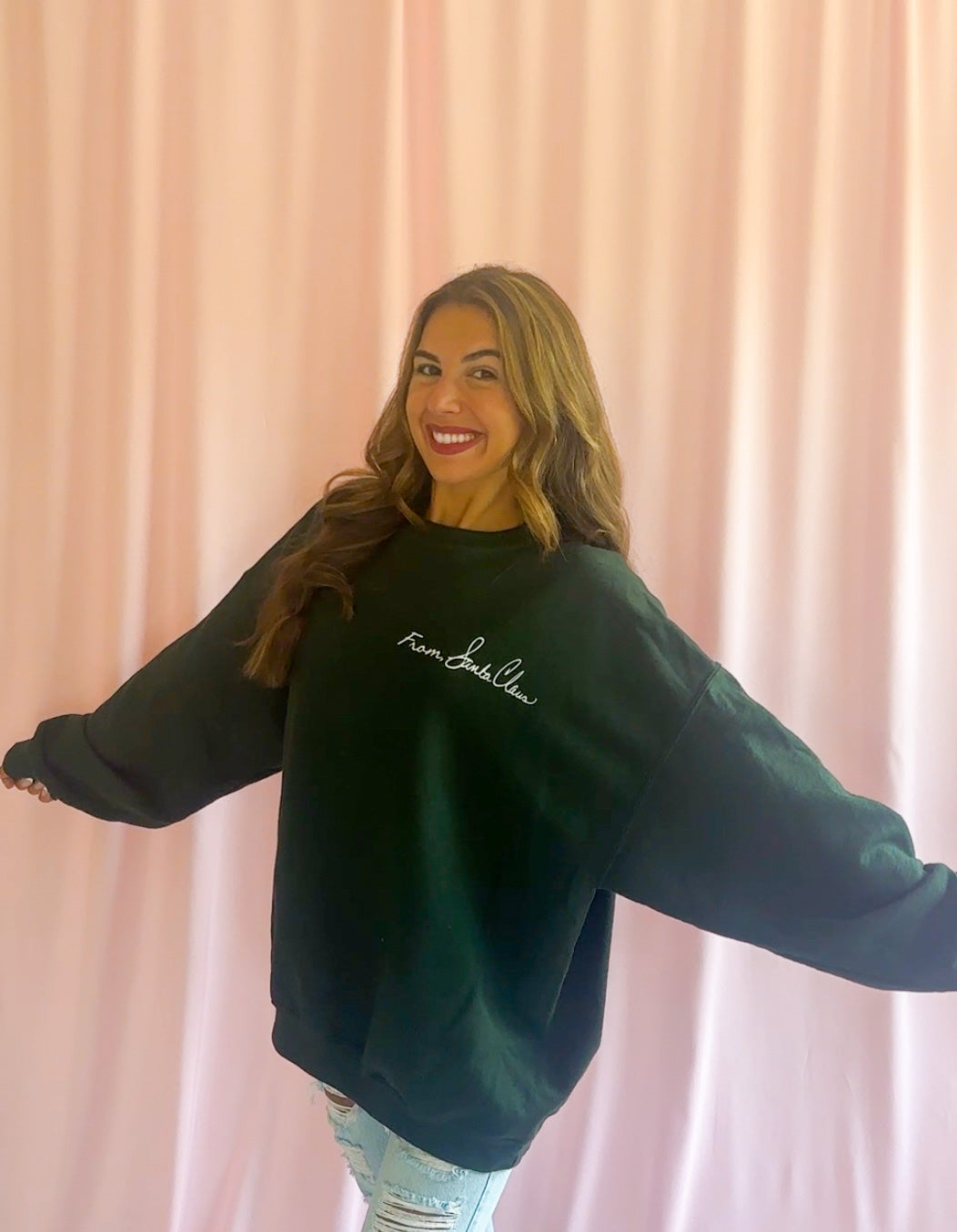 From Santa Claus Christmas Sweatshirt Green