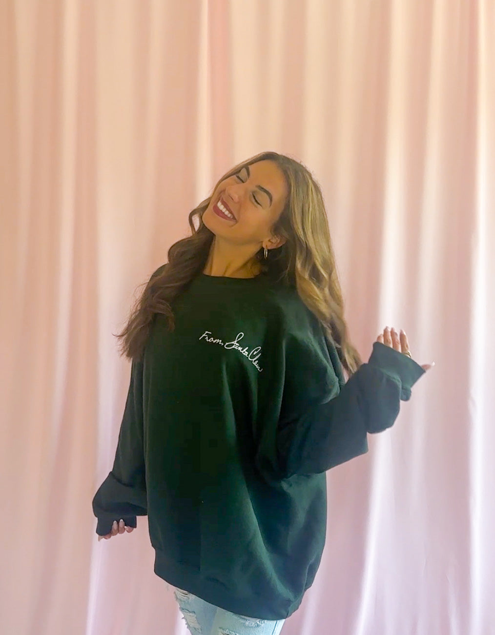 From Santa Claus Christmas Sweatshirt Green