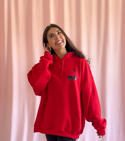 cherry red sweatshirt cherry graphic hoodie women trending sweatshirt lucky girl sweatshirt angel numbers hoodie red casino sweatshirt casino hoodie